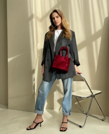 Шелковый тоут Petit (S) RUBY AMORUS! (Красный бархат) RUBY.AMORUS/S